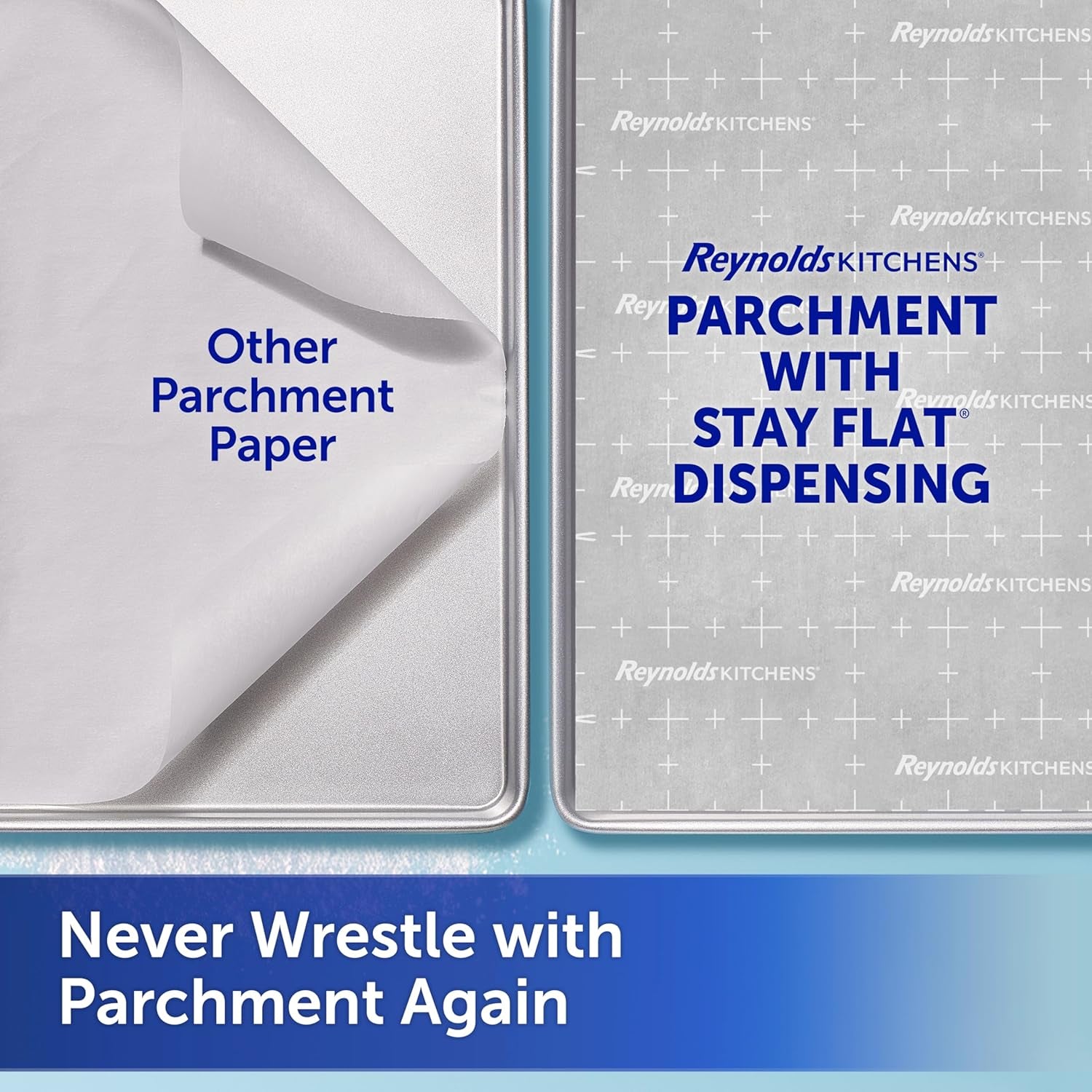 Kitchens Stay Flat Parchment Paper Roll, Non Curling Baking Parchment Paper for Baking and Cooking, Oven Safe up to 425 Degrees, 36 Feet X 15 Inches, 45 Total Sq. Ft.